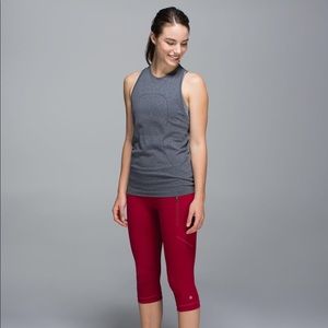 Lululemon Passion Crop II in Deepest Cranberry